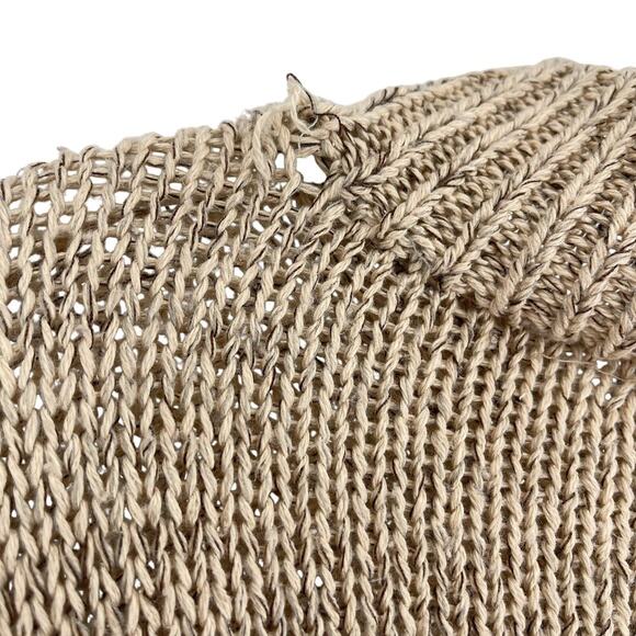 Reformation Cableknit Mock Neck Sweater Oatmeal Tan Size XS/S - Picture 6 of 6